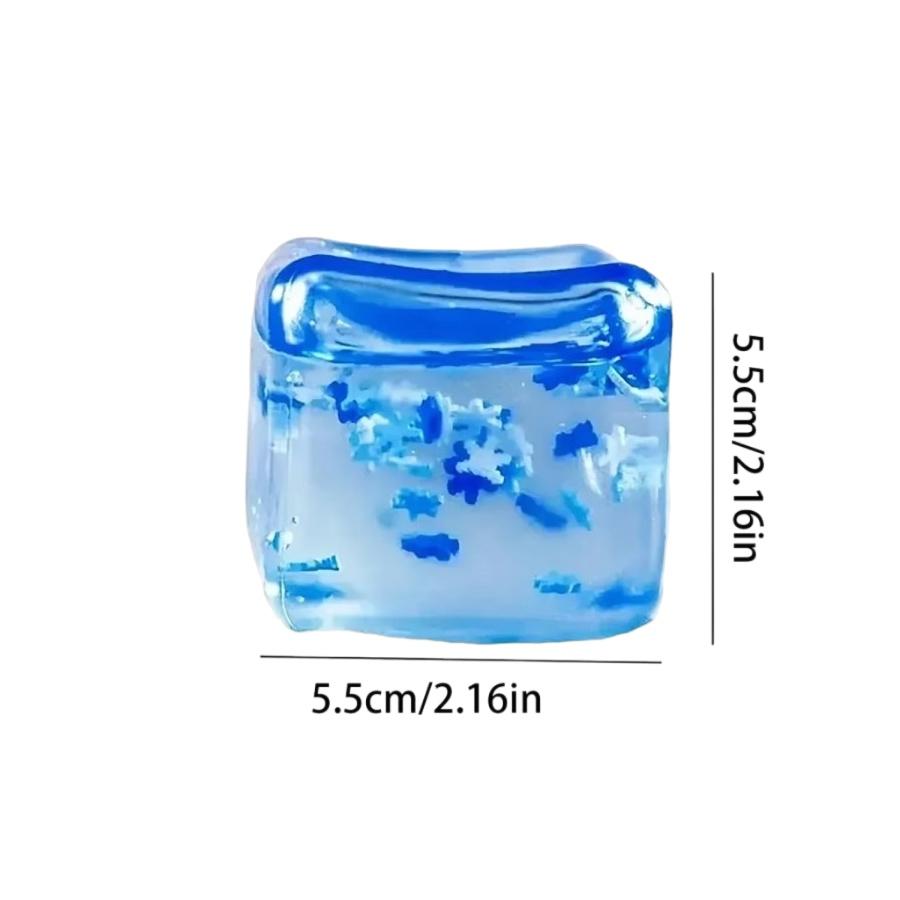 1pc Ice Cube Stress Ball Blue Snowflake Maltose Squeeze Toy Rebound Fidget Anxiety Relief Toy For Office Favor Classroom Gift