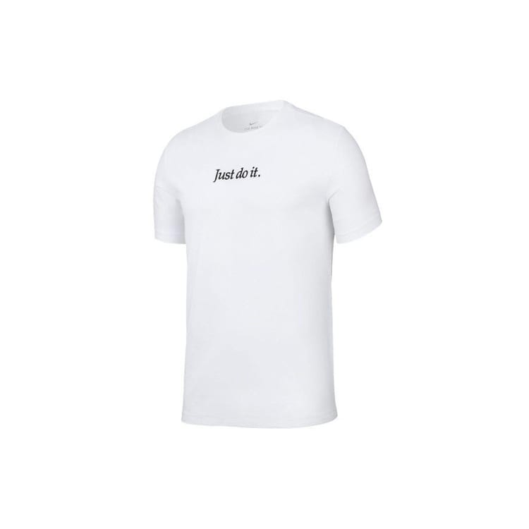 Nike Sportswear JDI T Shirts Men's White Crew Neck Moderate Straight Fit CD9633-100