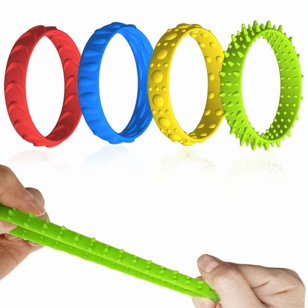 Soft Material TPR Sensory Hand Ring Toys Flexible Design Silent Decompressors Bracelet  Kids Play