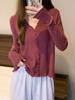 Plus Size Women's Ruffle V-Neck Cardigan Top - Long Sleeve, Slimming, Autumn Fashion