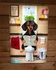 Funny Dog News Dachshund Weiner Sitting On Toilet  Metal Wall Sign