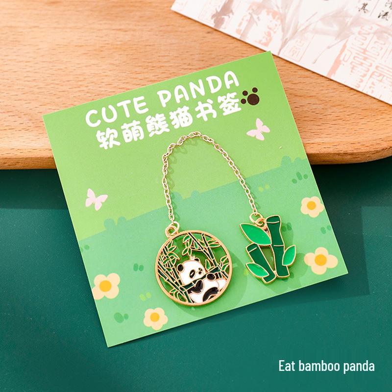 Panda Metal Chain Bookmark - Cute Student Reading Marker & Page Holder