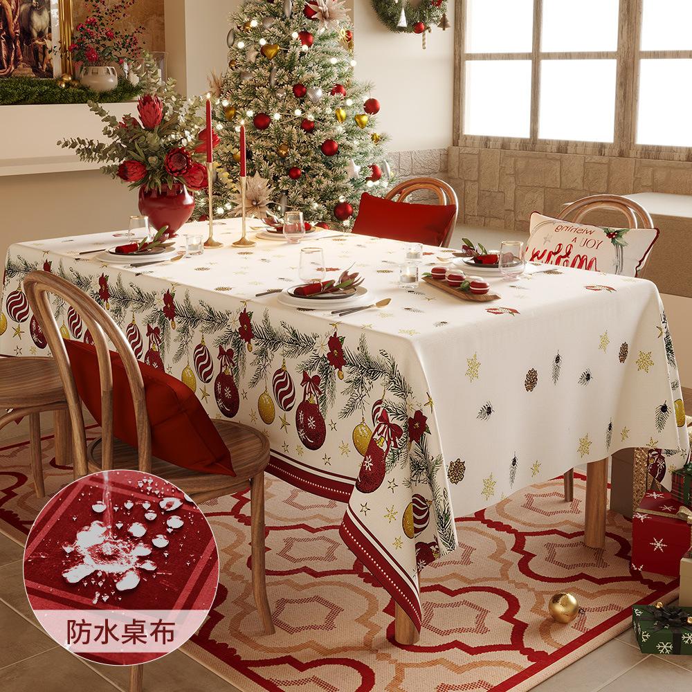 Christmas Waterproof Tablecloth Atmosphere Decorative Dining Table Cloth Dining Table Photo Background Cloth Stall Dirt-Resistant Cloth