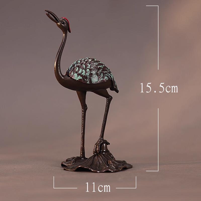 

Creative Mini Aromatherapy Furnace, Home Indoor Zen Tea Ceremony Decorations, Metal Alloy, Crane style Small Incense Burner, 1Pc