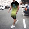 2025 New Men's Summer Short Sleeved Shorts Sports Suit Fitness Jogging Basketball Sportswear Casual Fashion Cycling Suit