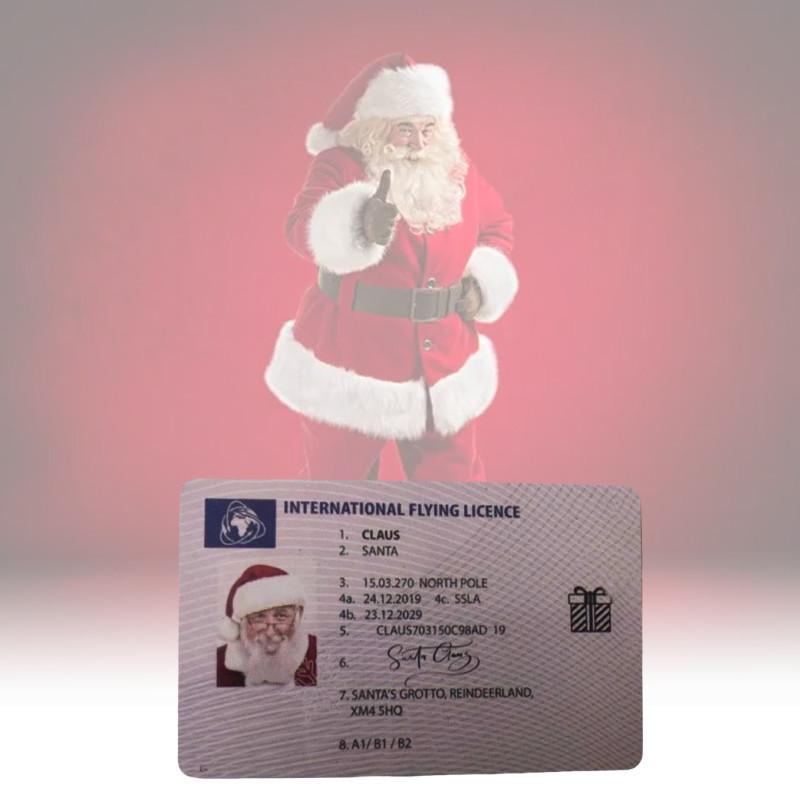 Premium Santa Claus Driving License Christmas Novelty Gift Card Plastic Material