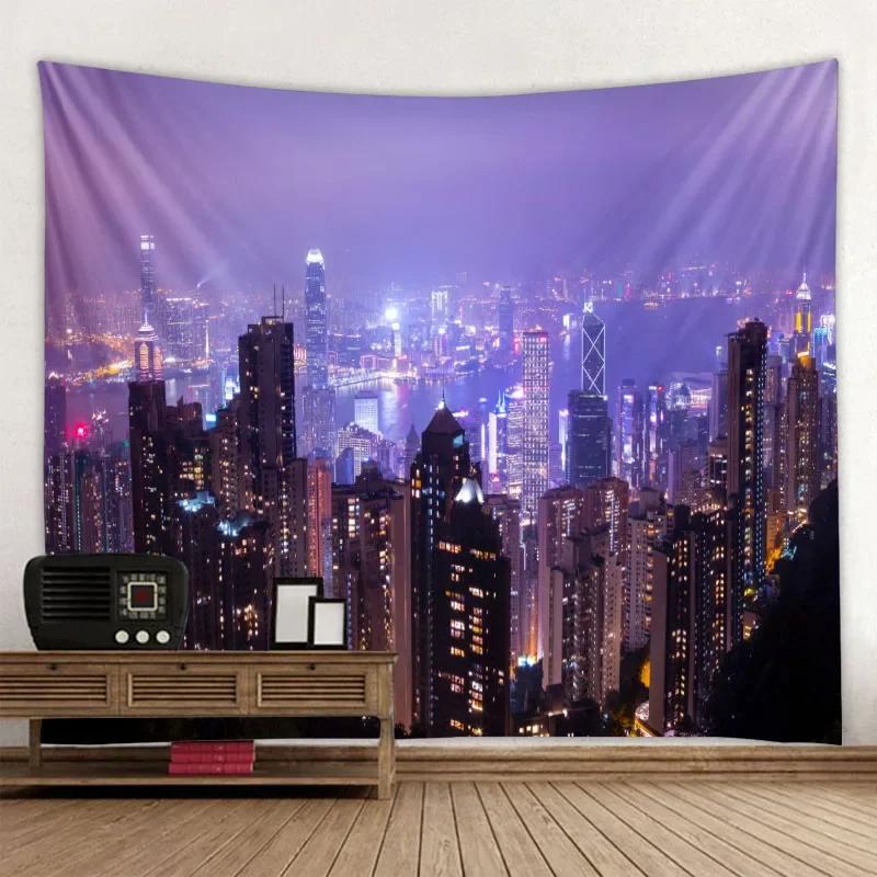 

Міський пейзаж Гобелен Місто Нічна сцена Домашнє мистецтво Задник Тканина Постільна білизна Диван Ковдра Пляжний килимок Йога 100x75cm