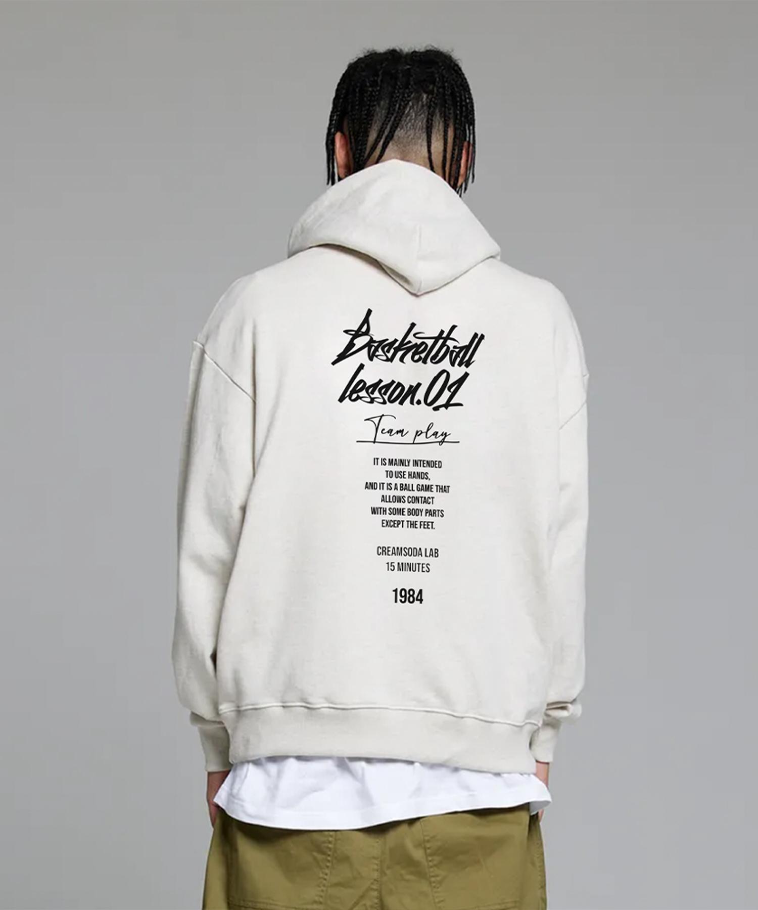 Cream Soda Lab Quarter Teamplay Oatmeal Black Hoodie Kimo L(2)