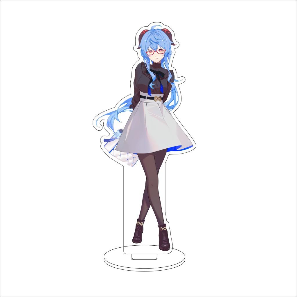 

16CM Anime Genshin Impact Figure Stand Model Ganyu Cute Desk Decor Standing Sign Gifts 16CM