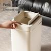 Silent Slow-Closing Trash Can with Foot Pedal Lid for Kitchen & Bathroom