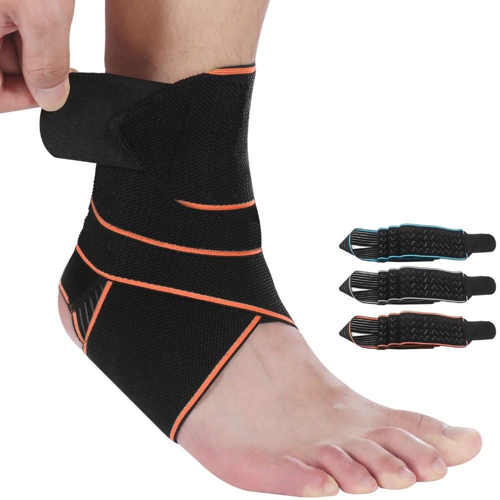 Elastic Fitness Ankle Bandage Adjustable Ankle Strain Wraps Bandages  for Outdoor Sports Fitness
