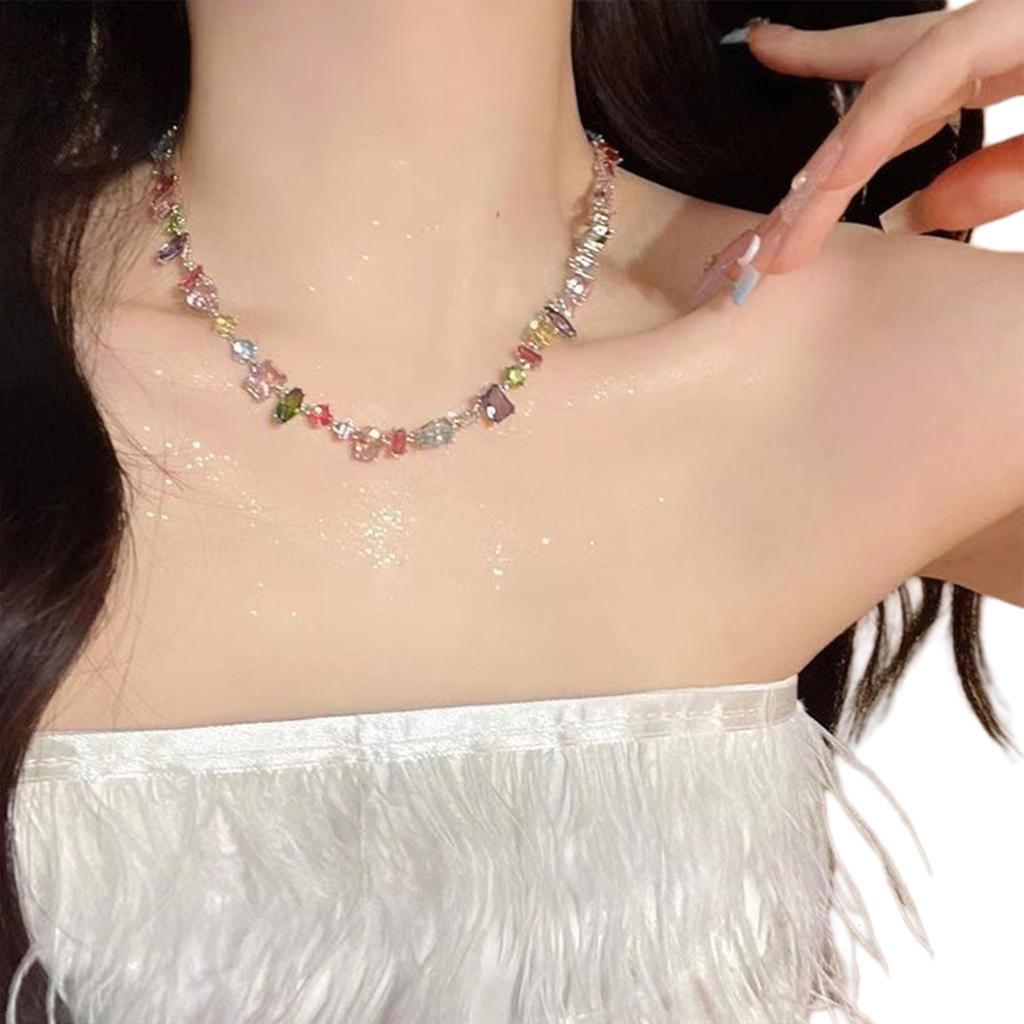 Bohemian Necklace Simple Necklace Beautiful Cubic Zirconia Necklace Beaded Necklace Suitable for Various Occasion