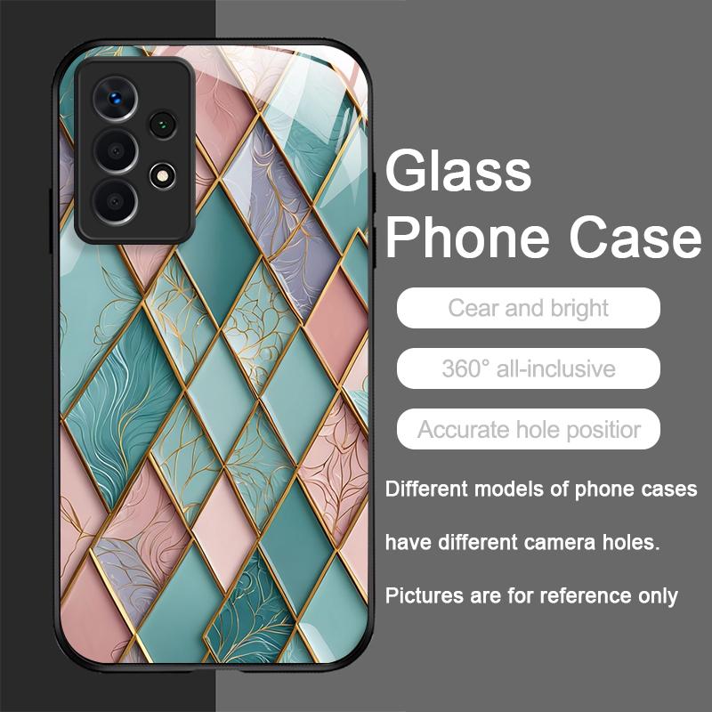 Luxury Marble Textured Patterns Tempered Glass Phone Case for Samsung Galaxy S25 Ultra S24 S23 Plus S22 S21 S20 FE A56 A55 Cover