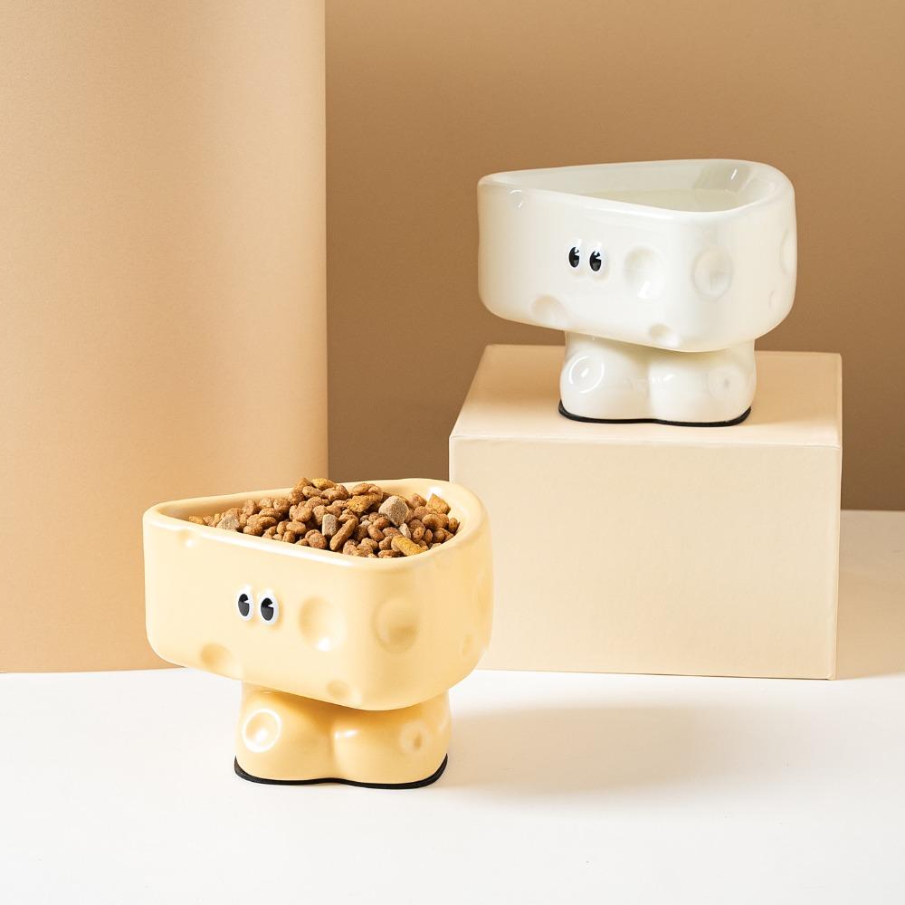 Cartoon Ceramic Cat Bowl High Footed Anti-ant Cat Bowl Slow Eating Bowl  Cat Feeding