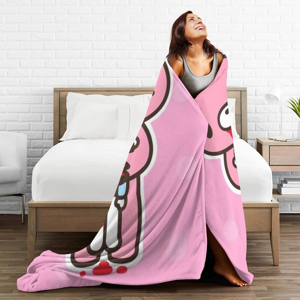 Gloomy Bear Flannel Blanket Winter Warm Soft Throw Blanket for Kids Bedroom Fashion Bedspread Sofa Bed Cover