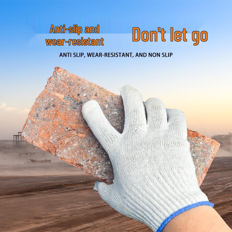 Men's Thickened Cotton Nylon Non-Slip Work Gloves – Durable Protection for Labor and Construction