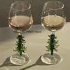 Colorful Christmas Tree Decoration Tall Glass Creative Home Cocktail Cup Korean Style Ins Style Christmas Series Red Wine Glass
