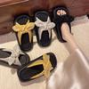 Bow Thick-soled Women's Outer Wear Korean Version Slippers 2025 Summer New Fashion Fairy Style Versatile Outer Wear Sandals Tide