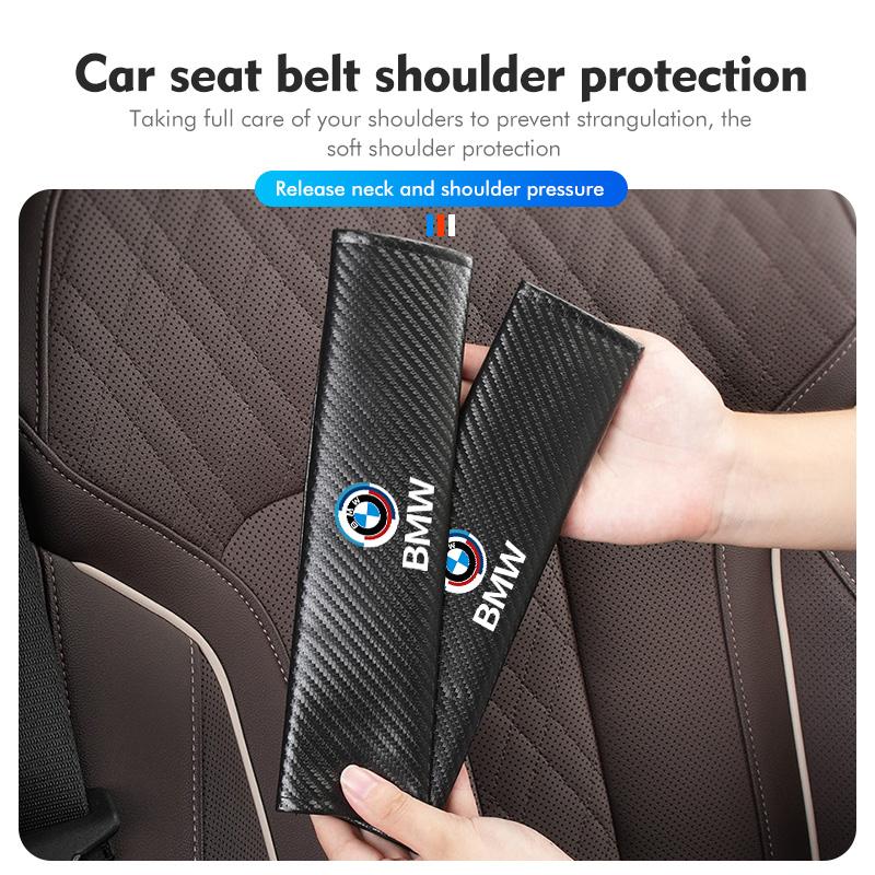 Car Seat Belt Carbon Fibre Shoulder Protection Pad Accessories For BMW M M2 M3 M4 M5 M6 E46 E90 E60 F30 E39 X1 X3 X4 X5