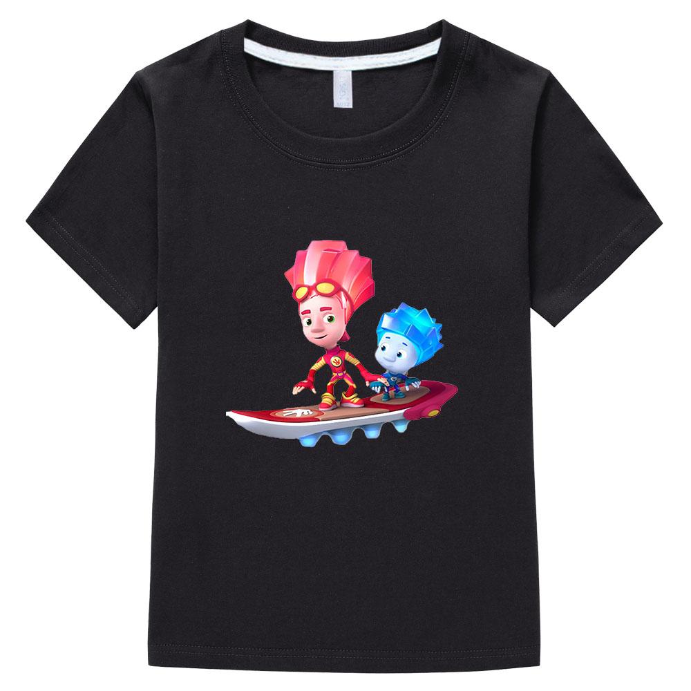 

The Fixies 100% Cotton New Tees Cute Girls Cartoon T Shirt Funny Baby Boys Short Sleeve Cartoon Anime Print Kids T-shirt Summer 100 чёрный