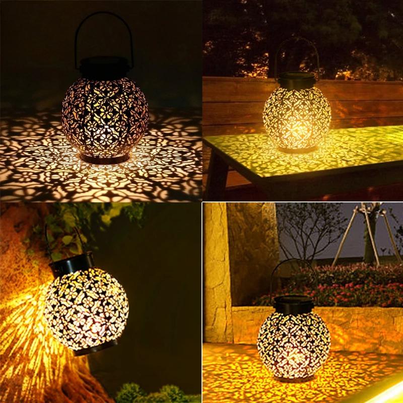 800 lm Solarlaternen zum Aufhängen im Freien, warmweiße Gartenlaternen, wasserdichte Terrassendekoration für die Gartenlandschaftsdekoration