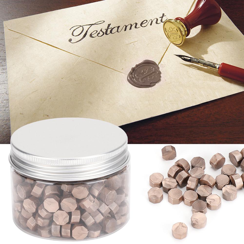 200Pcs Sealing Wax Octagon Seal Pearlescent Suit Bottle Packing for Envelopes Documents Wedding