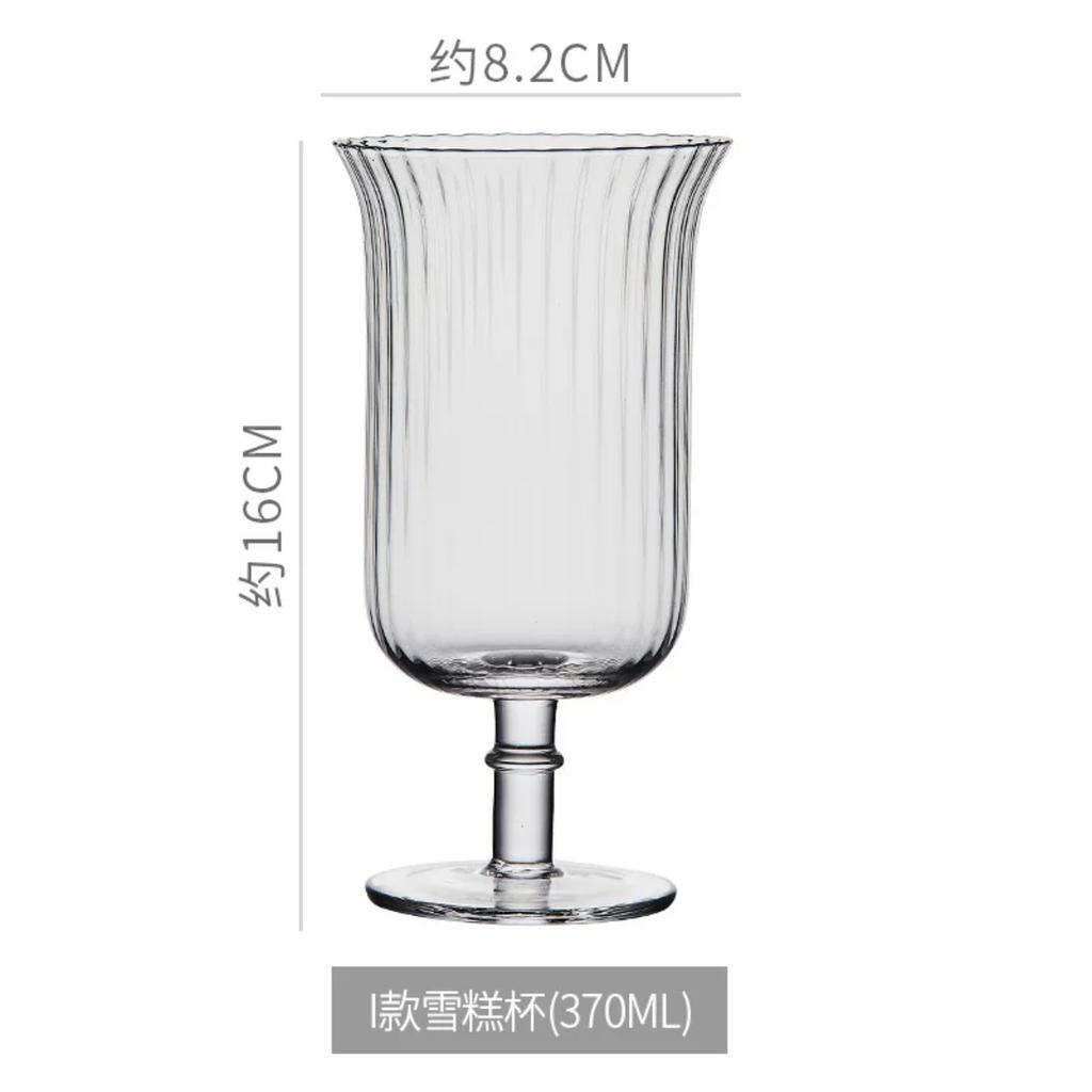 Nordic vertical striped red wine glass, champagne glass, creative striped crystal glass, tall glass for home use