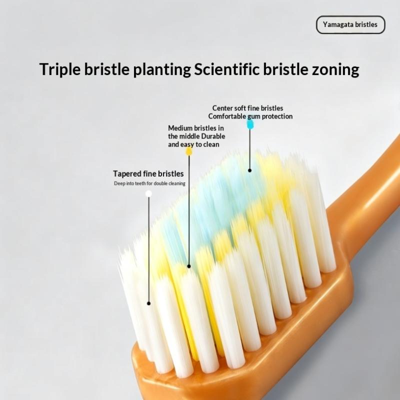 6-Piece Adult Soft Hair Toothbrush Set Wide Head Ergonomic Handle for Household Oral Care