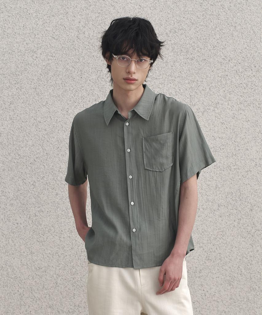 SENTAIR Wave Seersucker Cooling Short Sleeve Shirt_Green