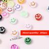 205pcs 7mm DIY smiling face bead loose beads acrylic random patterns and colors for accessories, for making bracelets, necklaces
