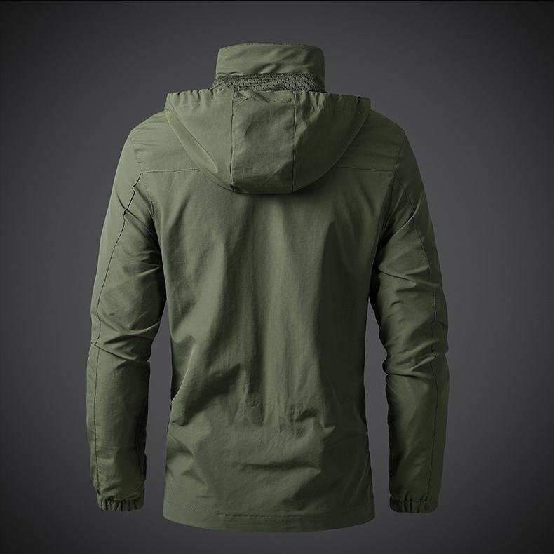 Chaqueta impermeable para hombre, chaqueta con capucha, chaqueta informal para hombre, top juvenil holgado y versátil