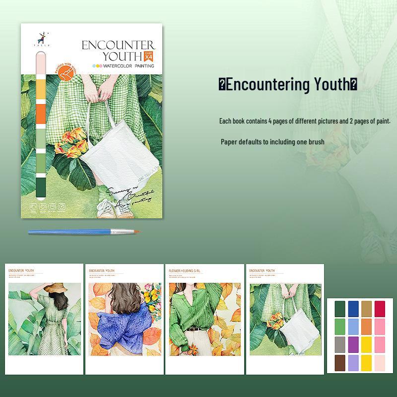 Kreatives Aquarell-Doodle- und Malbuch mit Aquarellpapier