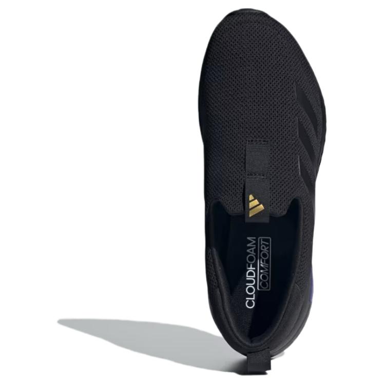 Adidas Cloudfoam Fabric Mesh Minimalist Versatile Non-Slip Low-Top Lifestyle Shoes Men Sneakers Black ID6510