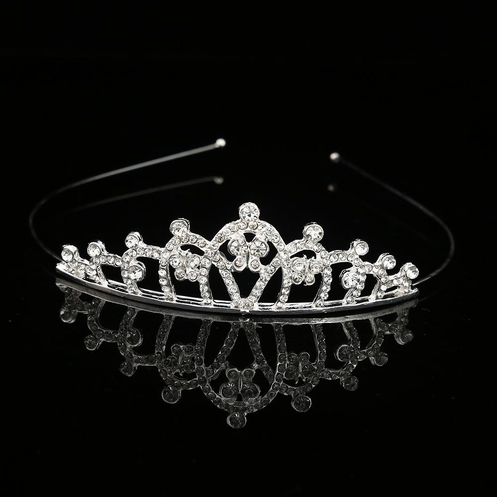 

Детская повязка на голову из сплава «Корона принцессы» со стразами для девочек, трехмерная повязка на день рождения для малышей, бриллиантовые аксессуары для волос