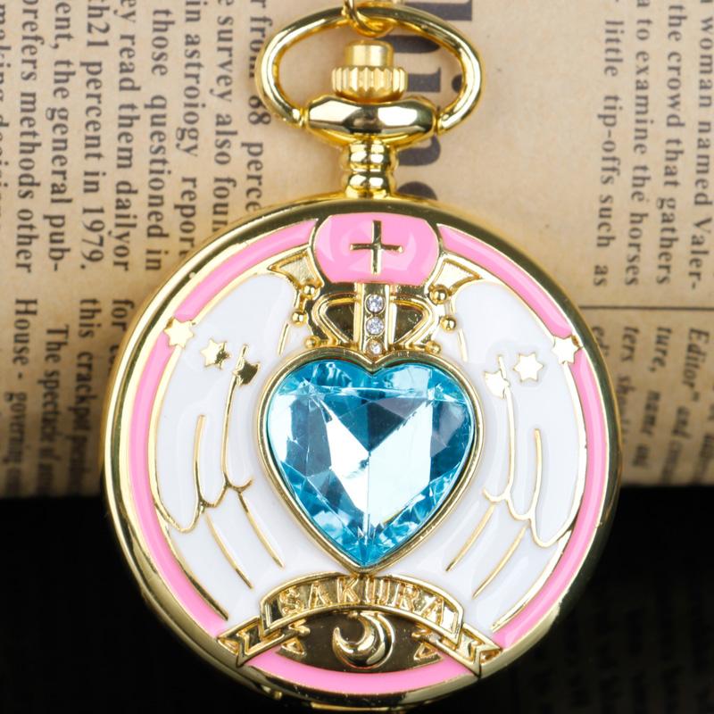 

10pcs/lot Wholesale Purple/Red/Pink/Blue Classic Anime Quartz Pocket Watch for Men Women Children Steampunk Vintage Chain Watch синий