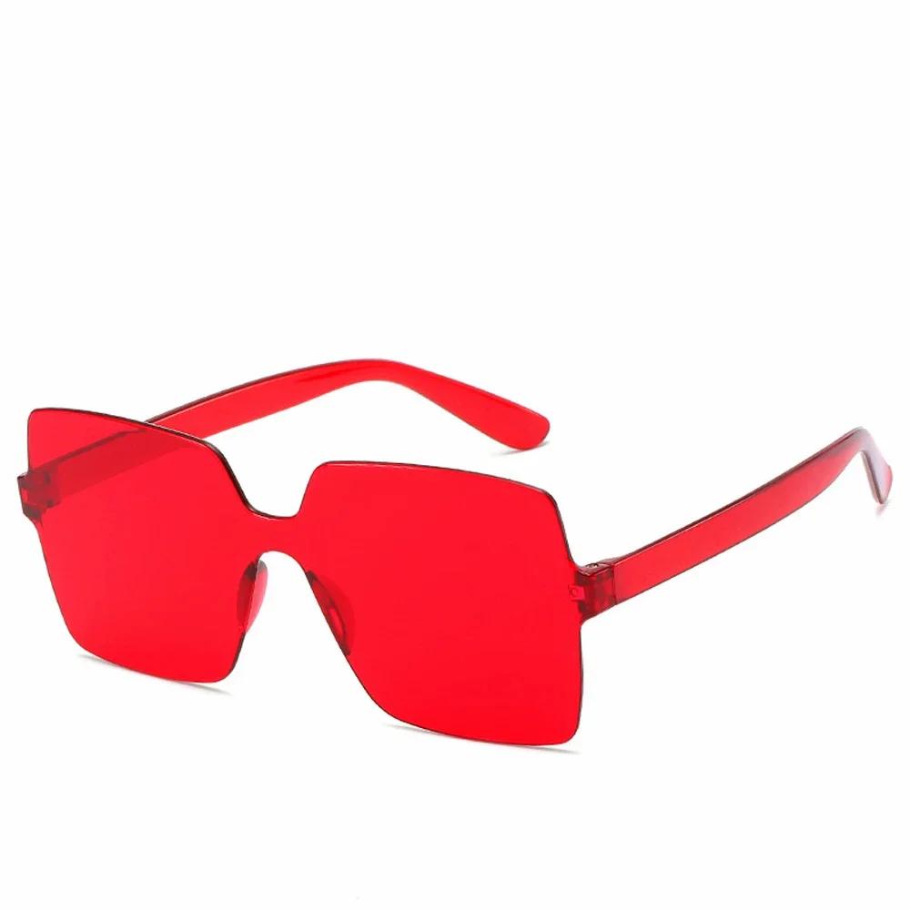 Fashion One-piece Frameless Sunglasses Women Candy-colored Sun Glasses Trendy UV Protection