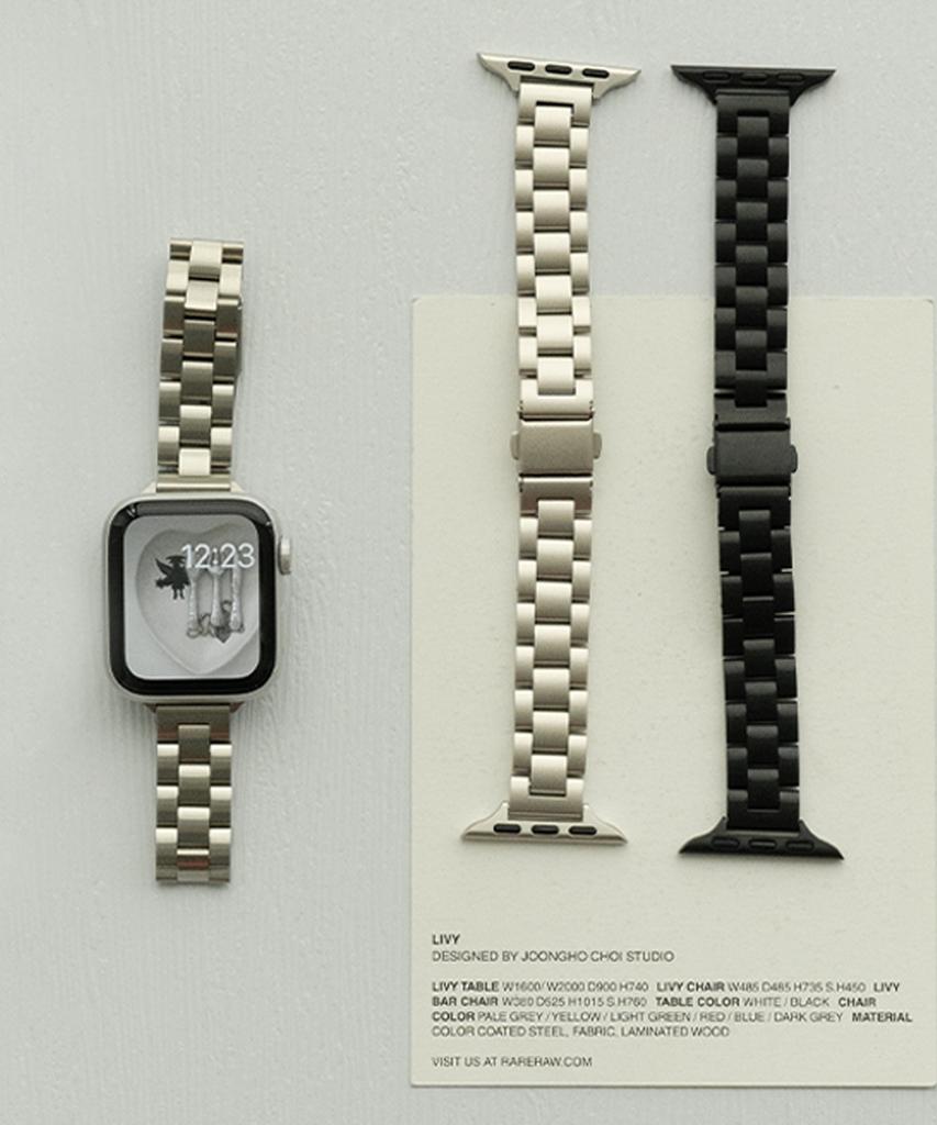 Nuateu [3Kolory] Cienki Metalowy Pasek Kompatybilny Ze Wszystkimi Modelami Apple Watch 11/10/9/8/7/6/5/4/Se3/Ultra 3