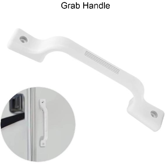 Akozon Grab Handle,Rv Door Handle Grab Bar 9.25in Plastic Rv Entry Handle Grab Bar White for RV Trailer Camper Motor Home Yacht