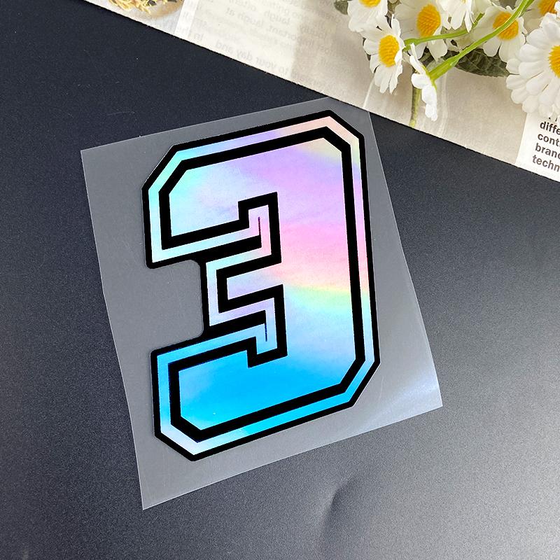 

1PC Laser Motorcycle Arabic Numerals Stickers Waterproof for DIY Motorbike Fuel Tank Fairing Scooter Helmet Bike Vinyl Decals S-High 5cm