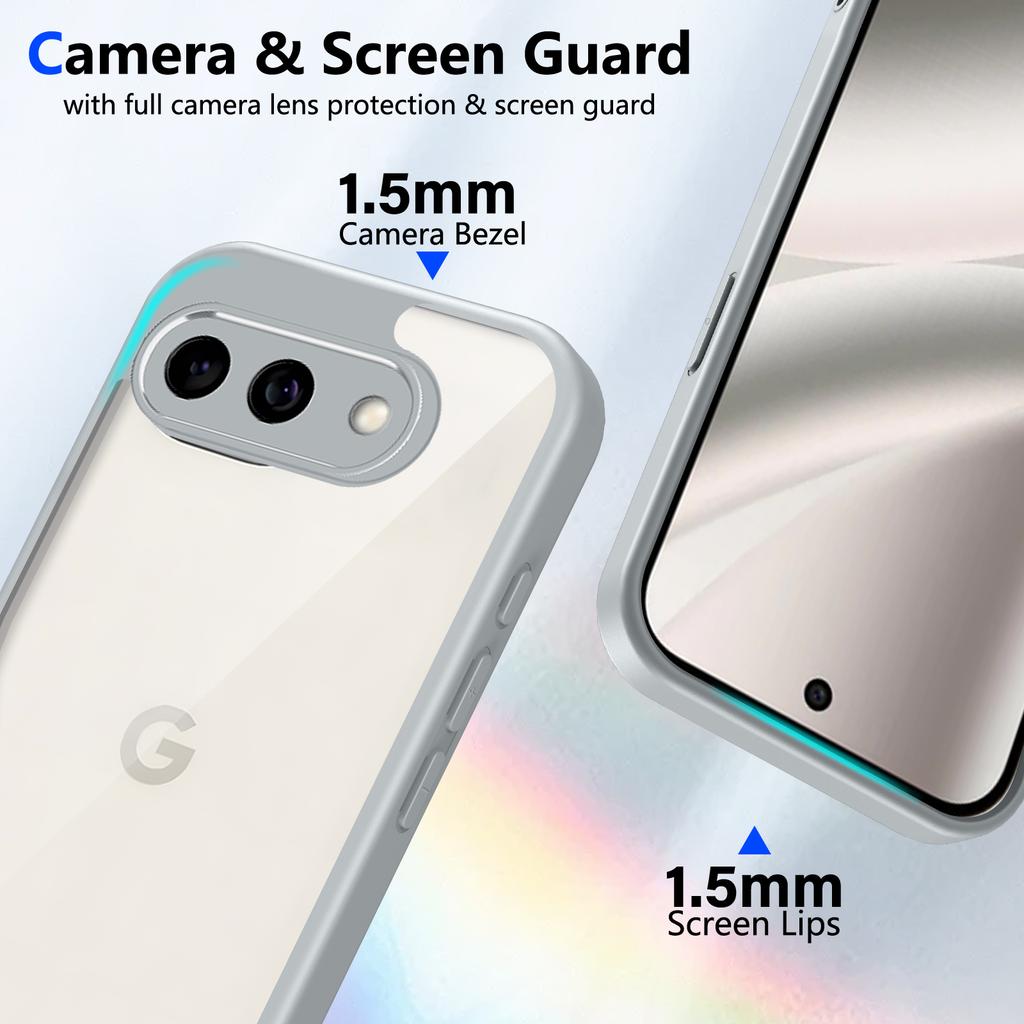 Etui na Google Pixel 9A 10A z poduszką powietrzną, odporne na wstrząsy, silikonowy zderzak, przezroczysta matowa tylna okładka, twarde etui na telefon na Google Pixel 10A