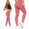 MORAJ Damen High Waist Gerippte Leggings, Modische Rosa Leggings, S/M rosa