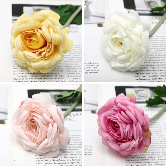 2-köpfiges künstliches Kamelien-Blumenarrangement Realistische Seiden-Kunstpflanze für nordische Wohnzimmer-Dekoration Elegantes Geschenk für Pflanzenliebhaber