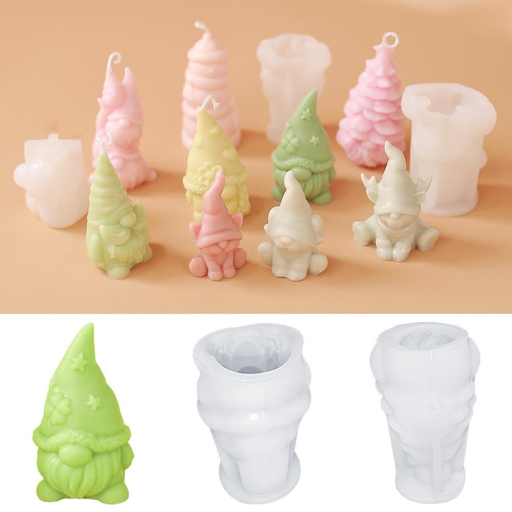 2024 Christmas Gnome Candle & Tree Diffuser Mold: 3D DIY Silicone for Plaster & Stone