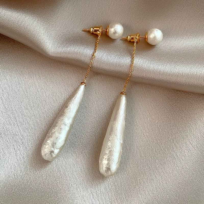 New Arrival French Elegant Niche Design Water Drops Imitation Pearl Dangle Earrings For Women Fashion Simple Jewelry Gifts