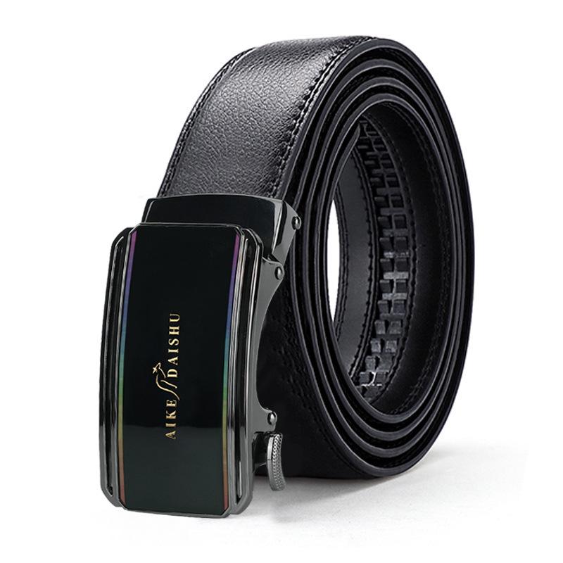 

Мужской ремень с автоматической пряжкой из коровьей кожи, деловой, повседневный, для молодежи и среднего возраста, ремень, мужской ремень 130cm