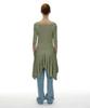 Partimento Woman Cowl Neck Asymmetrical Jersey Dress_Light Green