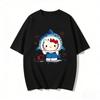 2026 New Arrival Kawaii Hello Kitty Shark Print Couple T Shirts Casual Family Matching Outfits Parentchild Tees Tops Summer Y2k