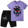 WA1170 Kids Girls Boys NINJA KIDZ Anime Print Short Sleeves Top Pants Sets