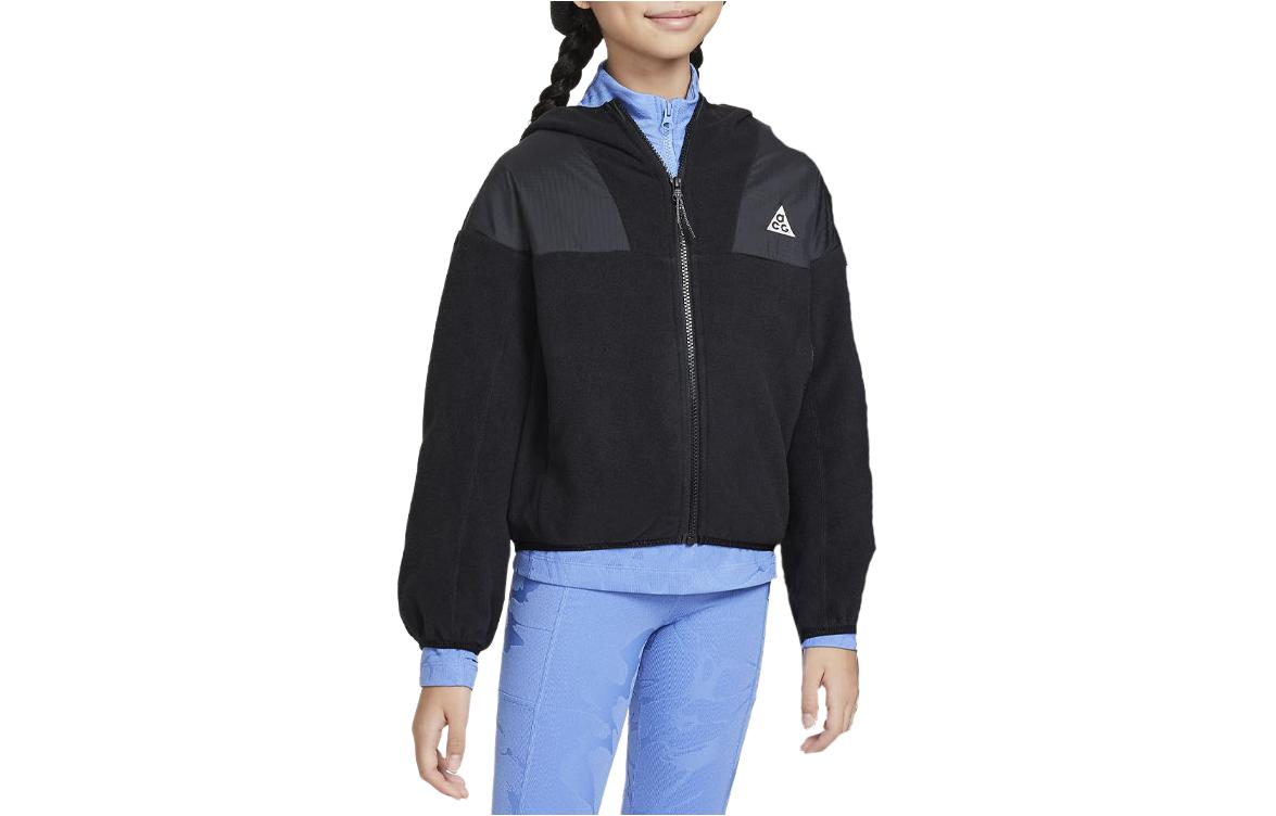 Nike Jackets & Coats Kids Apparel Acg Wolf Tree Hoodie Black Kids FD5955-010 L