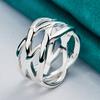 S925 Sterling Silber verschlungener Ring Retro ethnischer Stil Geeignet für den täglichen Gebrauch Valentinstags- und Muttertagsgeschenke